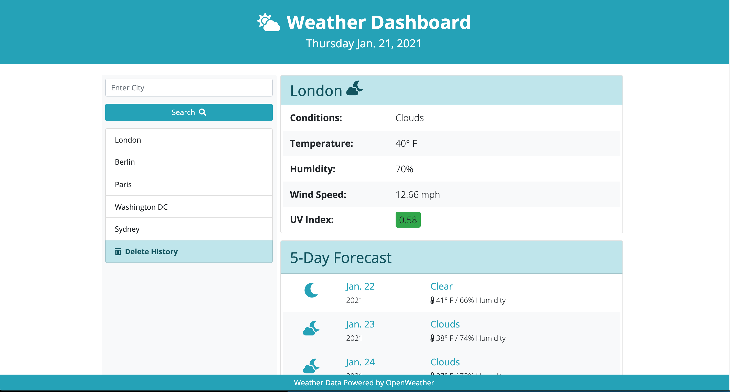 Foo Bar Finder application screenshot